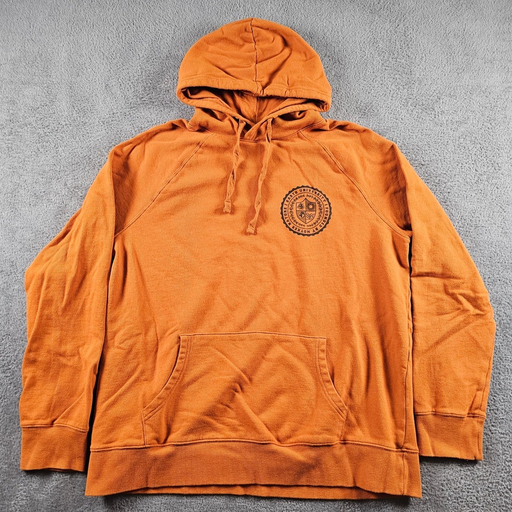 Goodfellow & Co Mens Earth University Graphic Hoodie Orange Raglan XL